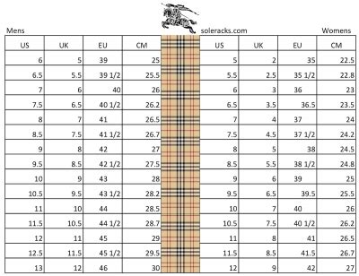 burberry size guide mens|burberry size chart.